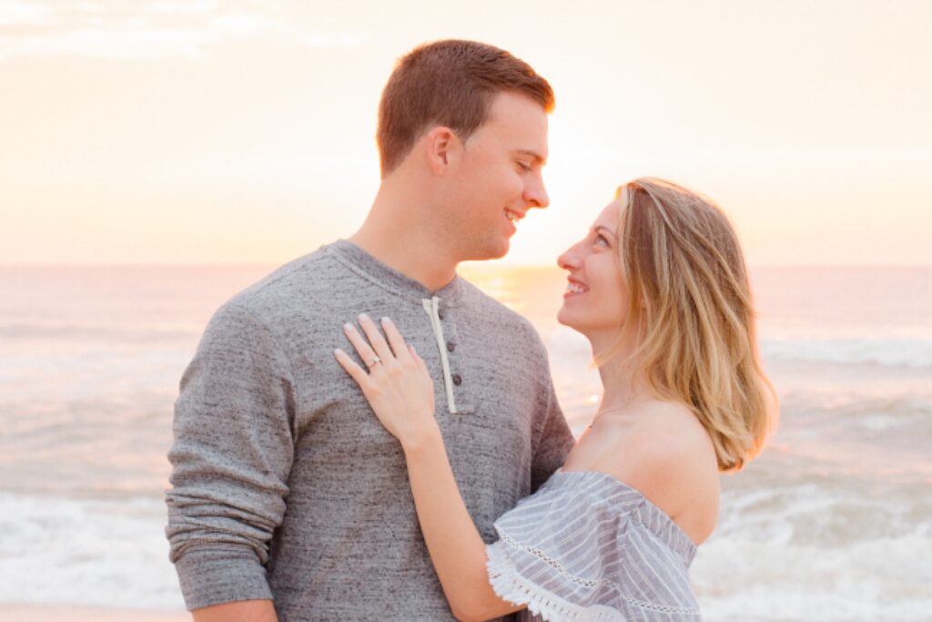 romantic couple on beach