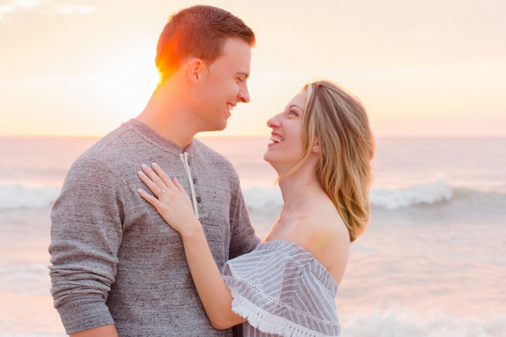 romantic couple on beach