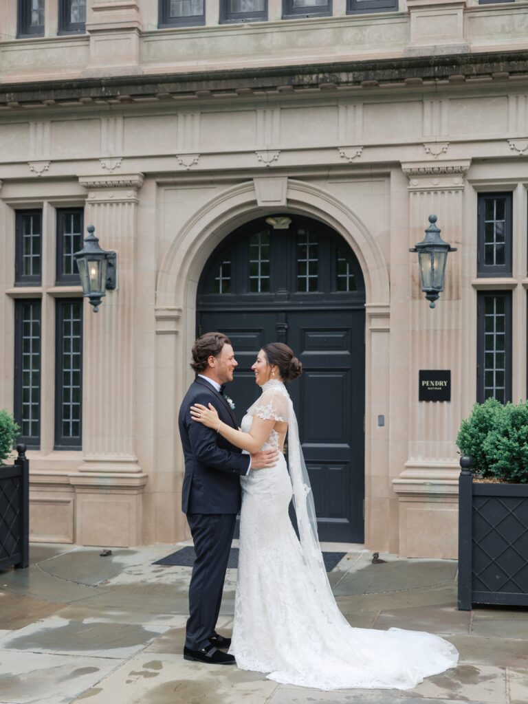Pendry Natirar wedding first look with bride and groom